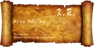 Krix Róza névjegykártya
