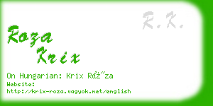 roza krix business card